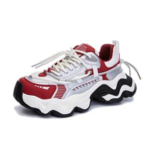 VAEL Дышащие легкие утолщенные кроссовки на платформе для увеличения роста женские красные, цвет Red