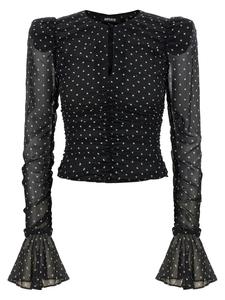 Блузка из шифона с драпировкой ROTATE BIRGER CHRISTENSEN, черный