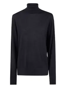 Свитер с воротником-гольф из мериносовой шерсти Laneus, черный
