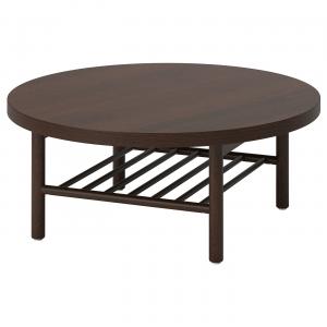 Кофейный столик IKEA, 90 см, цвет dark brown beech veneer