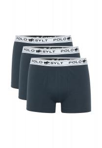 Боксеры в упаковке по 3 штуки с эластичным поясом с этикеткой POLO SYLT, цвет Dark Blue Dark Blue