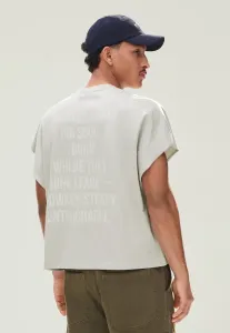 Футболка с рабочим принтом Bershka, Light Grey