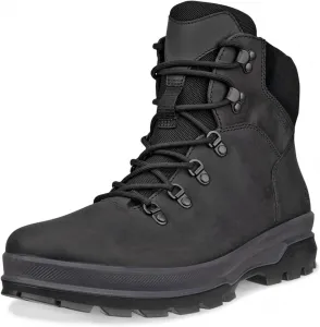 Мужские водонепроницаемые высокие туфли ECCO Rugged Track с плоским носком, черный