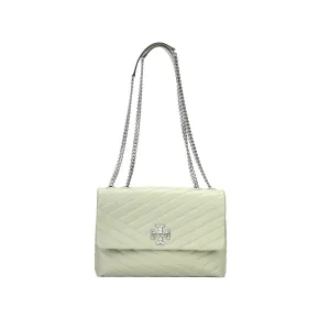 Tory Burch Сумка через плечо Kira из стеганой кожи в елочку, средний размер, женская, цвет «Сосновый морозно-зеленый»