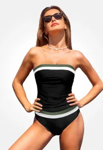 Полосатый комплект бикини Cupshe, Black White Green