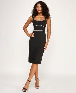 Детское платье миди с вырезом-лодочкой и отделкой стразами SENI & CADE, Black