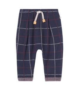 Клетчатые брюки из хлопковой смеси Baby Robin 1 + in the Family, Dark Blue