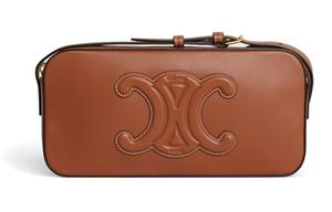 Сумка через плечо из коровьей кожи Триумфальная арка Коричневая CELINE