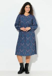 Платье Ulla Popken KALEIDOSKOP V-AUSSCHNITT, Petrol/Teal