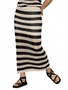 Юбка-свитер крючком в черно-меловую полоску Sanctuary, Black/Chalk Stripe