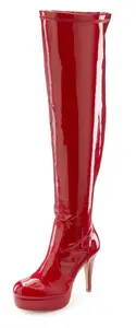 LASCANA Сапоги Belle Affair на платформе и лакированном эротическом стиле, ботильоны на высоком каблуке Lascana Belle Affaire, красный