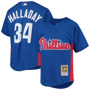 Молодежная футболка Mitchell & Ness Roy Halladay Royal Philadelphia Phillies Cooperstown Collection с сеткой для тренировки ватина Unbranded