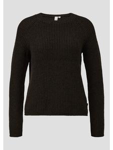 Вязаный свитер цвета 89W0_темно-коричневый QS