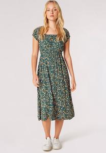 Повседневное платье Garden Floral Milkmaid Midi Apricot, зеленое