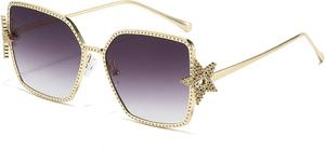 Женские солнцезащитные очки в стиле панк с маленькой оправой, роскошные винтажные классические металлические многоугольные солнцезащитные очки для женщин, защита от УФ-излучения UV400 98138 Melrose, Grey