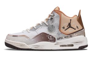 Jordan Кроссовки баскетбольные Courtside 23 Dawn Mid top устойчивые к истиранию винтажные унисекс White Gray Brown