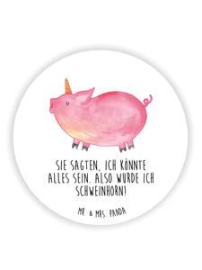 Mr. & Mrs. Panda Магнит на холодильник в виде единорога и свиньи с надписью белого цвета