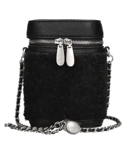 Сумка через плечо из кожи и искусственного меха. Ash, черный