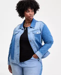 Двухцветная джинсовая куртка Trucker Trendy Plus On 34th, синий