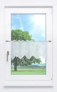 Штора кафе Плауэнское кружево - сотовый узор (Ш х В) 179,30см * 30см Бежевый/светло-бежевый Plauener Spitze