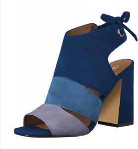 Женские ботильоны YDN с открытым носком, босоножки с ремешком на пятке, массивный каблук, повседневные ботинки на шнуровке, Navy