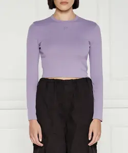 Блузка Дафиломена_3 Cropped fit Hugo, фиолетовый