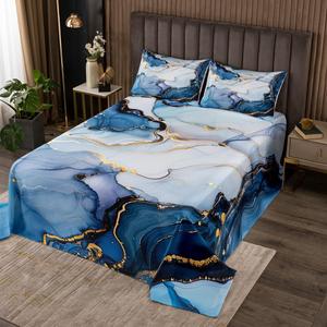 Erosebridal Абстрактное покрывало с жидким мраморным узором в пастельных тонах, золотистая мраморная текстура, стеганое, Multi 22