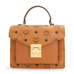 MCM Сумка женская малая из кожи коричневая и коньячная