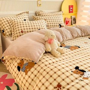 Luolai Home Пододеяльник 220х240 см, молочный вельвет, принт далматин