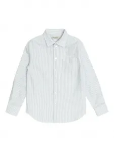 Полосатая рубашка с вышивкой Golden Goose Kids, синий