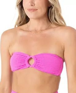 Женский текстурированный бандо-топ Haleiwa для бикини Roxy, розовый