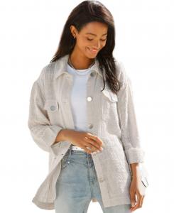 Женская рубашка-жакет из букле LASCANA, Cream