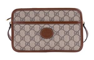 Сумка через плечо унисекс Gucci с принтом прямоугольная, бежевый