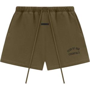 Флисовые футбольные шорты Fear Of God Essentials, оливковый