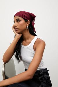 Шелковый шарф Answear.Lab, бордовый