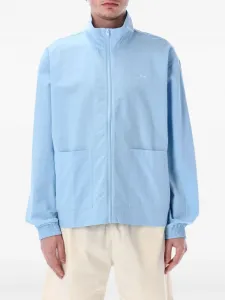 Бомбер из сирсакера Adidas, синий