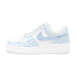 Nike Кроссовки Air Force 1 Galaxy Mystery, First Moon Culture, износостойкие, балансирующие, низкие, для скейтбординга, унисекс, синие