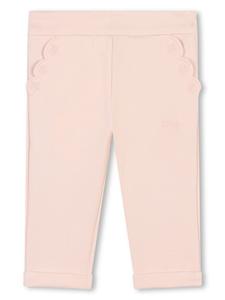 Chloé Kids спортивные брюки с вышивкой, розовый