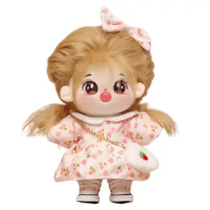Мягкая хлопковая кукла с реверсивными нарядами и скелет куклы плюшевая кукла высотой 20см LALABABY, Cherry Skirt Set