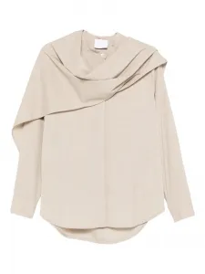 Блузка с драпировкой Su, бежевый