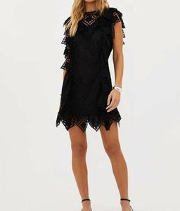 Мини-платье Eugenia Macramé Lace черного цвета Beach Riot