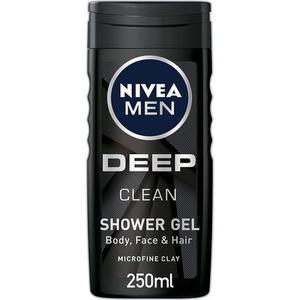 Мужской гель для душа с черным углем Deep Clean, 250 мл, Nivea