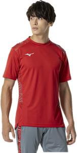 Футболка MIZUNO, короткий рукав, влагоотводящая, быстросохнущая, приталенный крой, унисекс (P2MAB040), красный