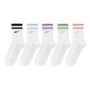 Женские носки до середины икры 5 пар WARRIOR, черный/голубой/фиолетовый/темно-зеленый/темно-розовый