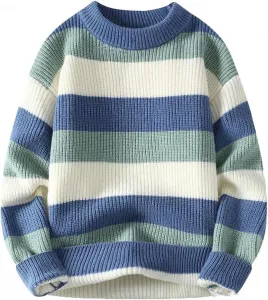 Мужской свитер Harajuku, теплый, полосатый