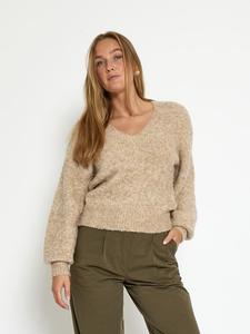 Свитер цвета коричневого меланжа minus