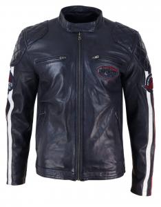 Гоночная куртка с полосатыми рукавами TruClothing, темно-синий