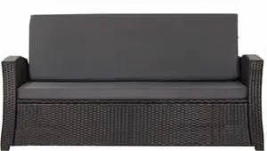 Подушка для скамейки 180×60×50x7 см антрацит - подушка для сидения садовой скамейки на 2-3 человека со съемным чехлом, удобная обивка для улицы и террасы Setgarden