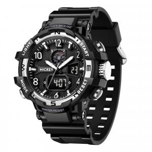 Disney Мужские часы с электронным механизмом, ремешок из резины, черный циферблат