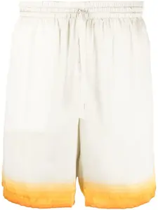 Шелковые шорты с графичным принтом CASABLANCA, нейтральный